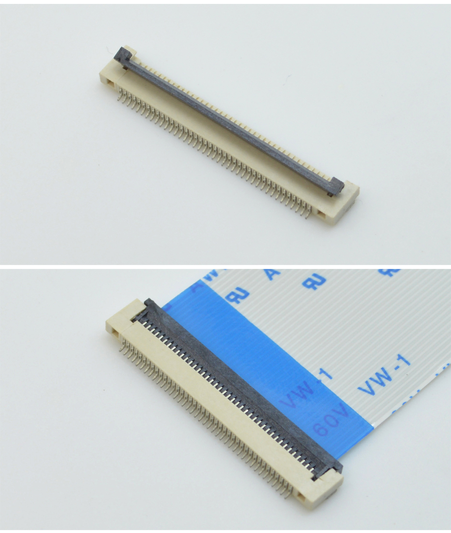 新品FFC/蝌蚪窉成人精品视频0.5間距H1.5翻蓋下接蝴蝶扣下接條形連接器,蝌蚪网站在线观看
