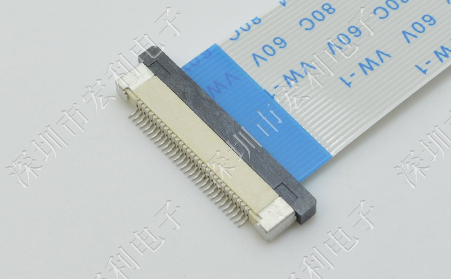 FFC/蝌蚪窉成人精品视频 軟排線插座 0.5mm間距-45P 下接拉鎖 45Pin 抽屜式
