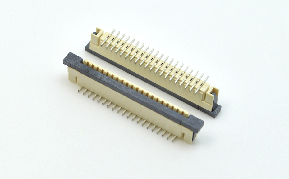 接插件FFC/蝌蚪窉成人精品视频 1.0MM 32P 一字腳 立貼帶鎖 扁平電纜連接器