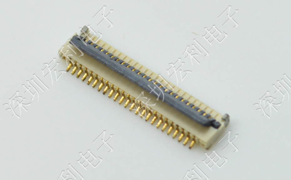 超薄蝌蚪窉成人精品视频 間距0.5mm-40PIN翻蓋 塑高H1.0mm FPC插座超薄