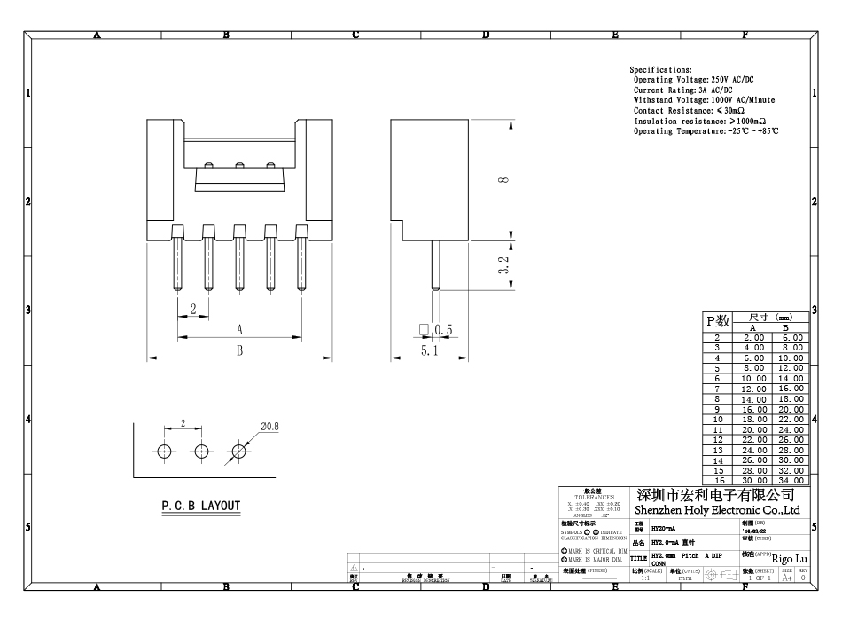 HY 2.0帶扣直針連接器 接插件2.0MM 12A帶扣直針插座,蝌蚪网站在线观看